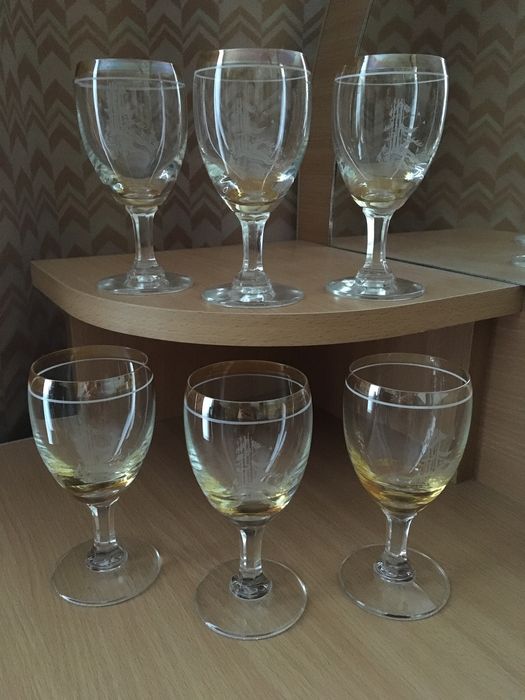 Kieliszki do wina prl 6 sztuk
