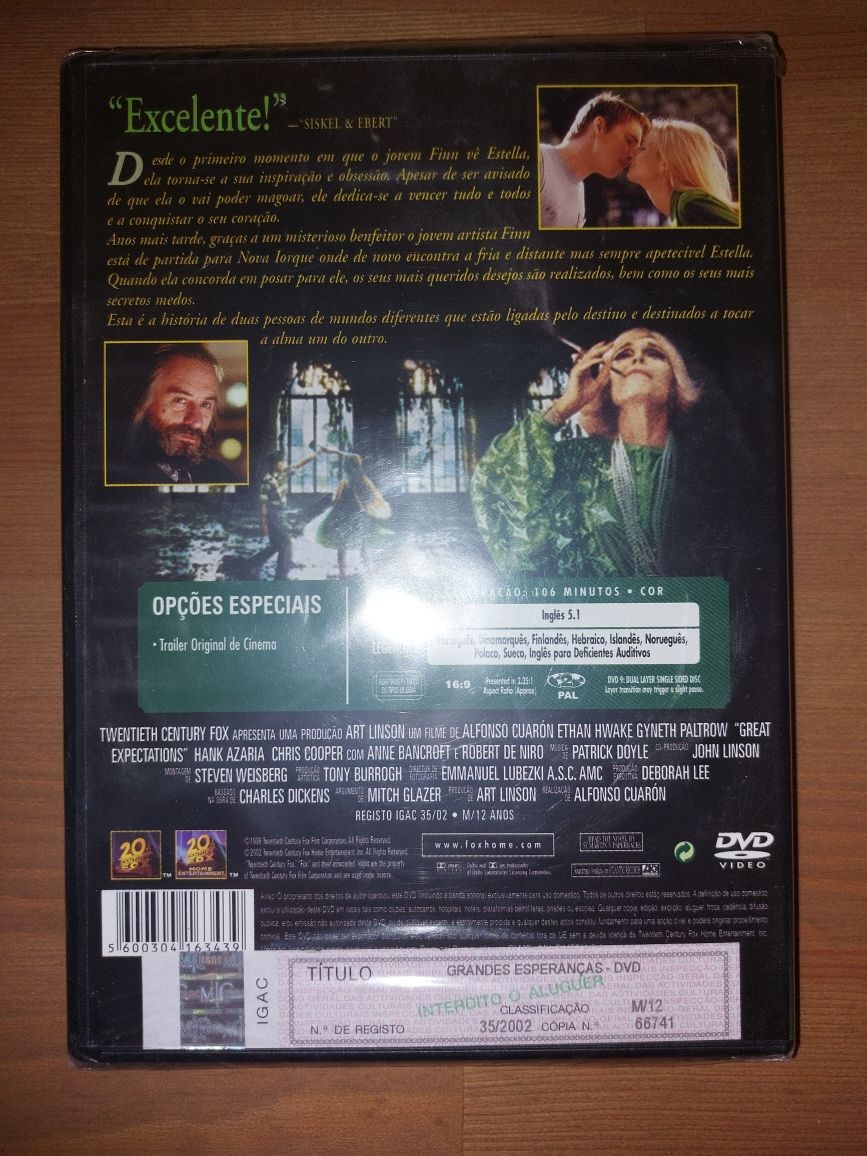 DVD NOVO e SELADO - " Grandes Esperanças " 1998