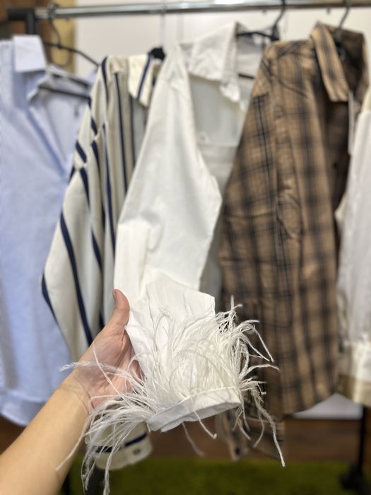 Сорочка в клітинку Zara сатинова рубашка Zara біла сорочка Zara