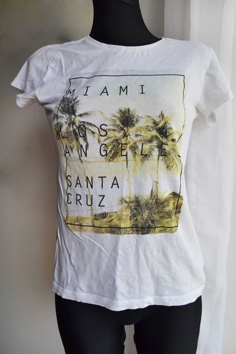 biała koszulka Miami LA Santa Cruz tshirt print S