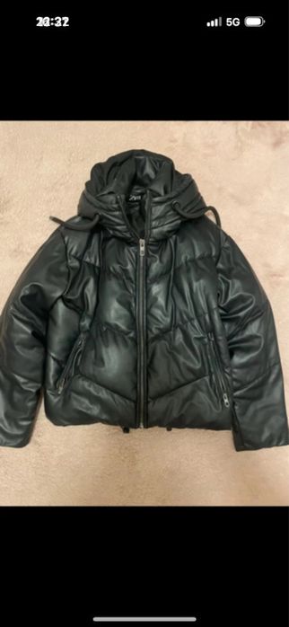 Kurtka zimowa ze skory ekologicznej Zara rozmiar S