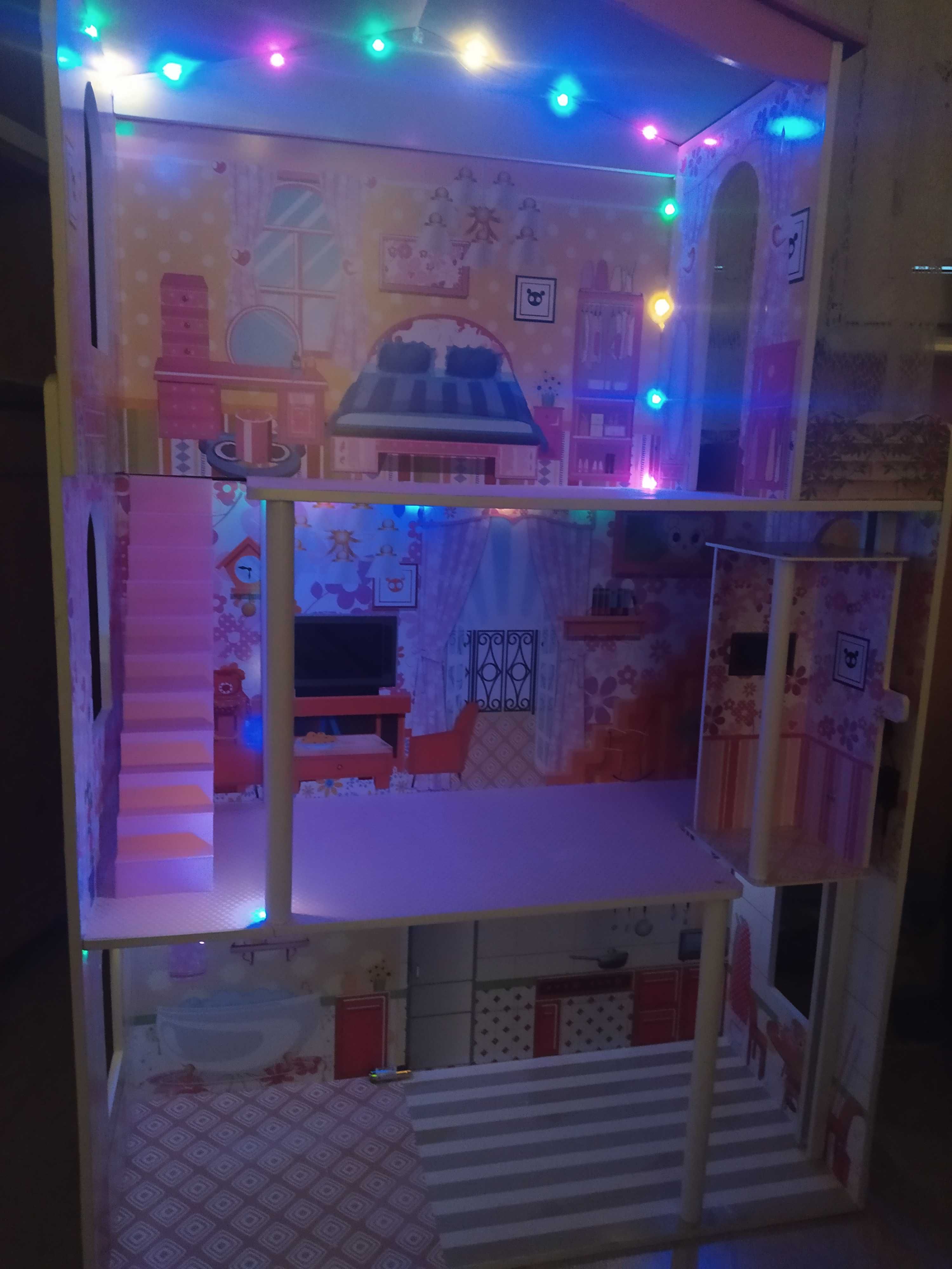 Domek dla lalek Barbie z LED-DUŻY 116cm