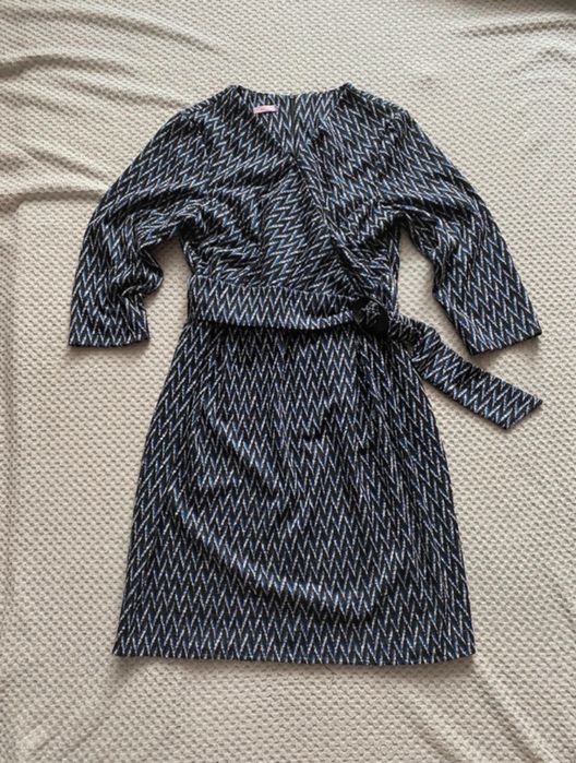 Eka by kriz sukienka zimowa kopertowa z paskiem 46 48