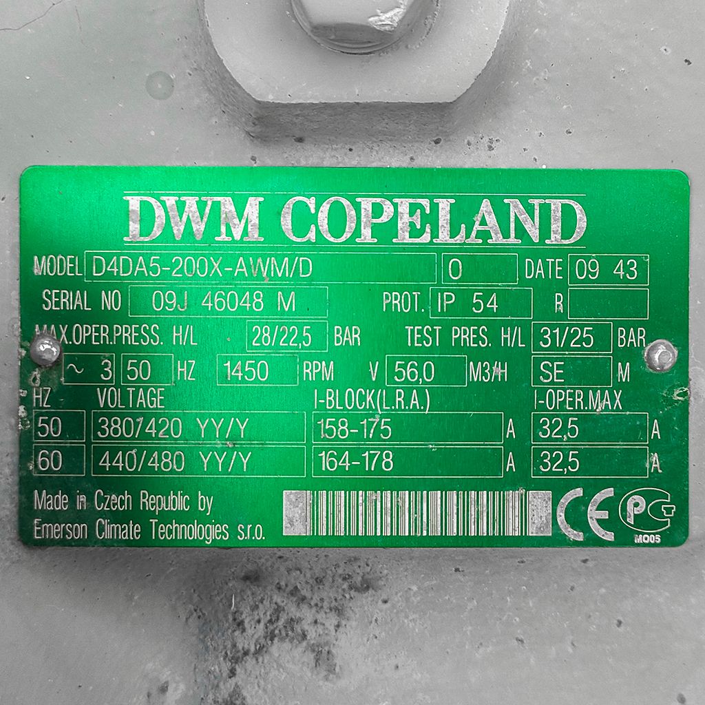 Zestaw sprężarkowy COPELAND 3xsprężarka D4DA5-200X-AWM/D