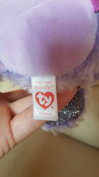 TY Beanie Boos глазастик сиреневая сова OWLIVIA 15 см