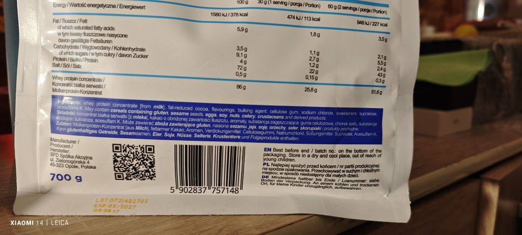 Białko WPC, Allnutrition®, 700 g. chocolate-pistachio flavour