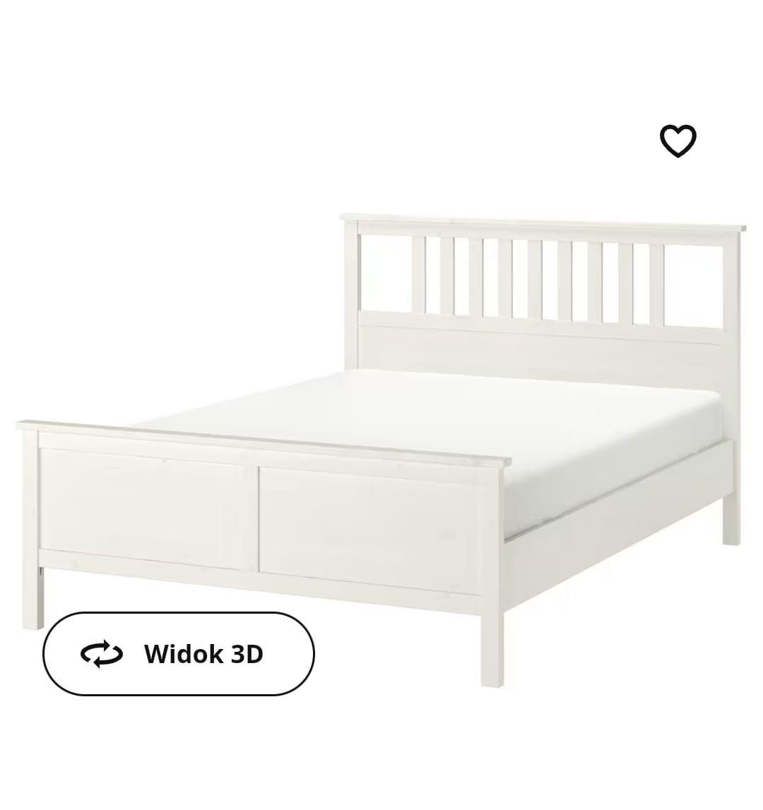 Łóżko sosnowe Ikea Hemnes 180x200 cm - biała bejca