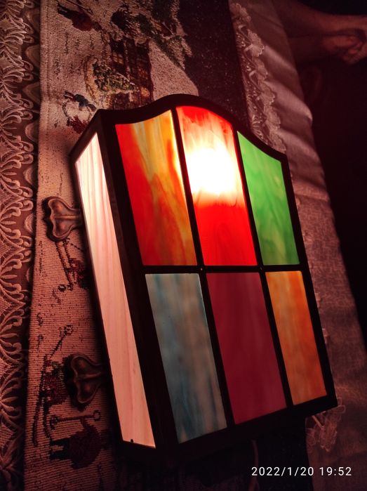 Lampa Kinkiet witraż wykonana w technice Tiffany'ego