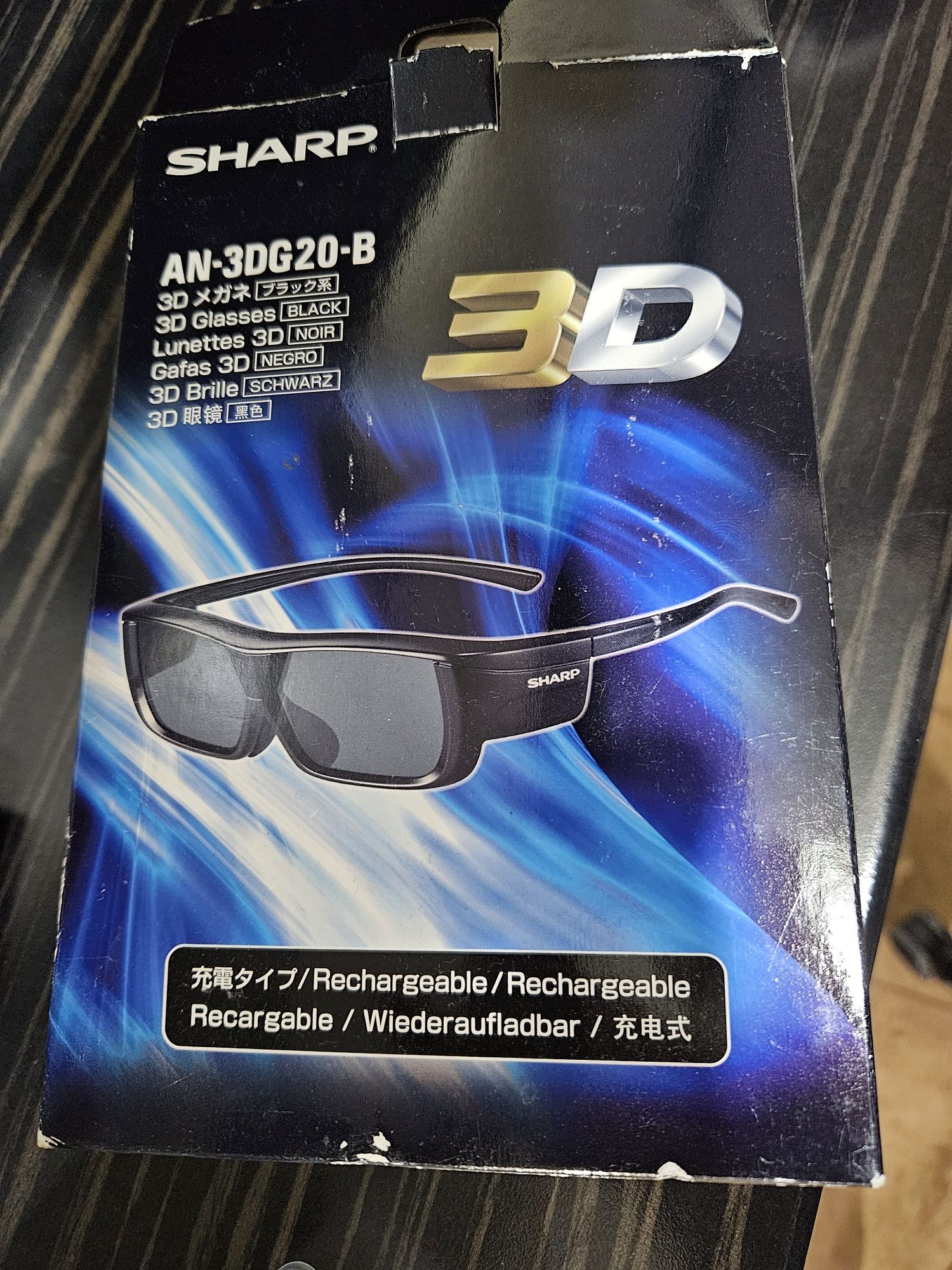 Sharp 3d-g/2d-r i an-3dg20-b okulary 3 Szt aktywne oryginał nowe