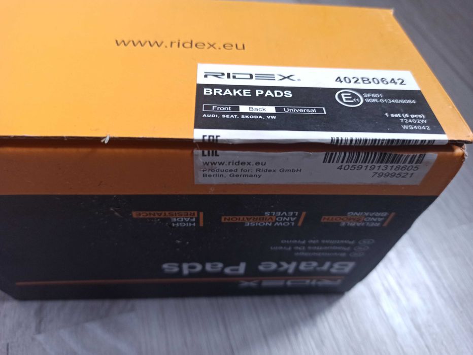 Тормозні колодки (402b0642, 402b0288, Volkswagen, Skoda, Audi,Seat )