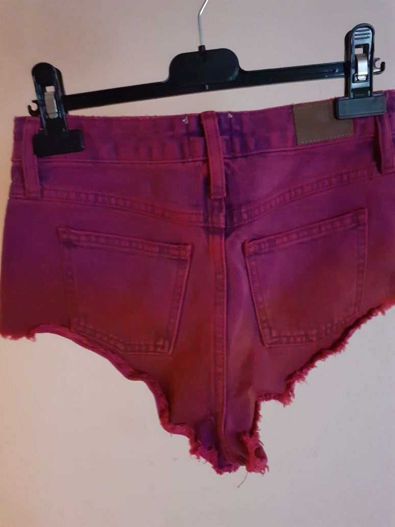 Jeansowe shorty xxs River Island ćwieki przetarcia boho ombre