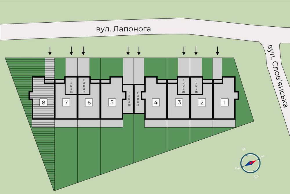 Таунхаус 166.5 м² з ділянкою у ТХ “СЛОВ’ЯНСЬКІ”, Минай - SL 8