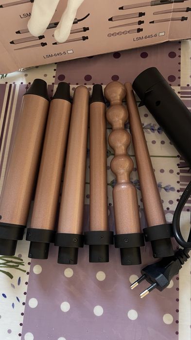 Плойка 6 в 1 для завивки волосся з змінними керамічними насадками