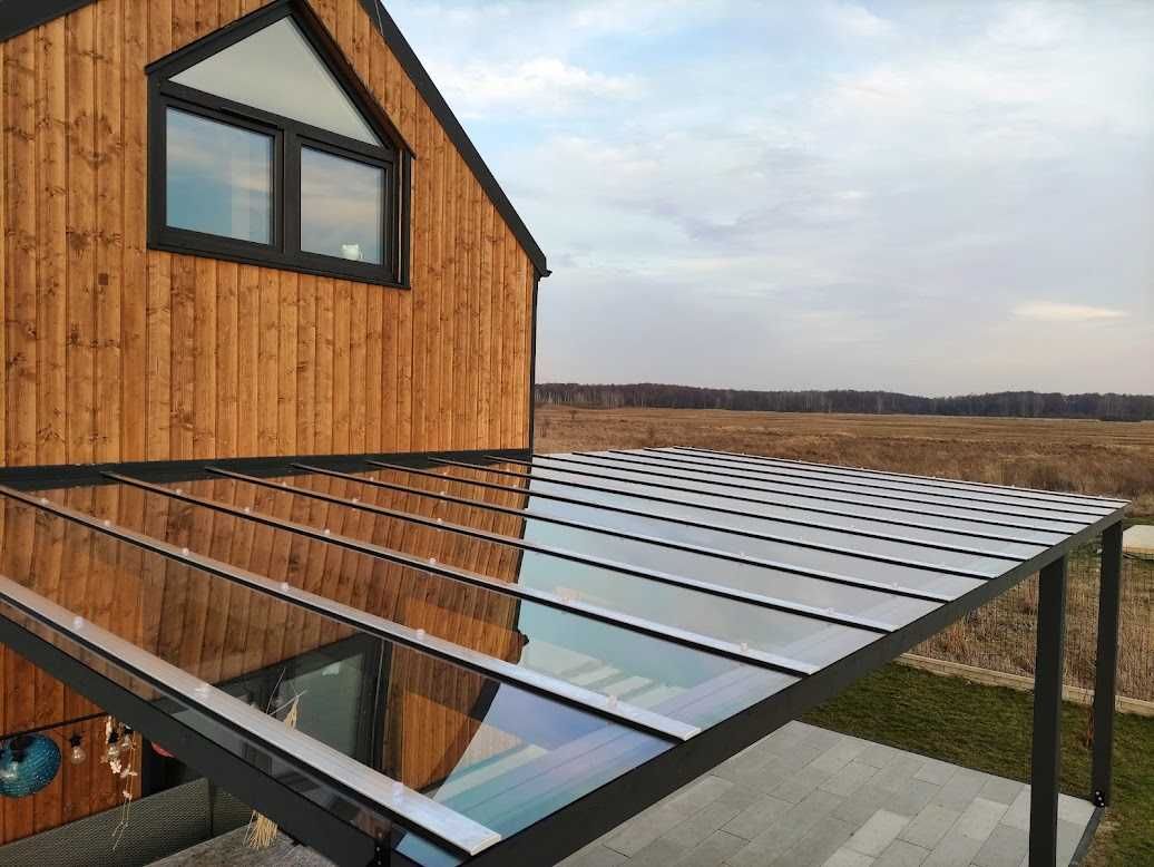 Drewniana pergola, wiata, taras, BSH, drewno klejone
