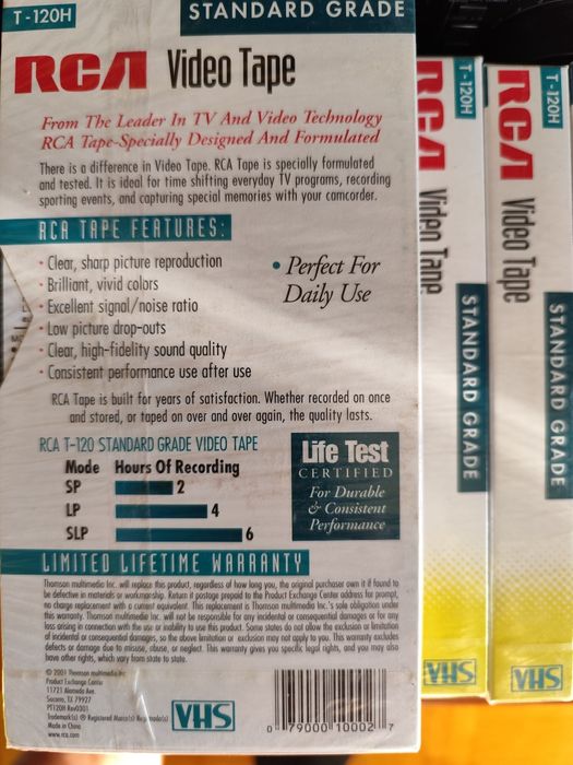 Nowe fabrycznie zafoliowane kasety magnetowidowe RCA 120