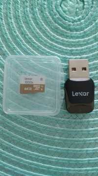 Lexar MicroSDXC Professional 64GB UHS-II 1000x + Adapter USB