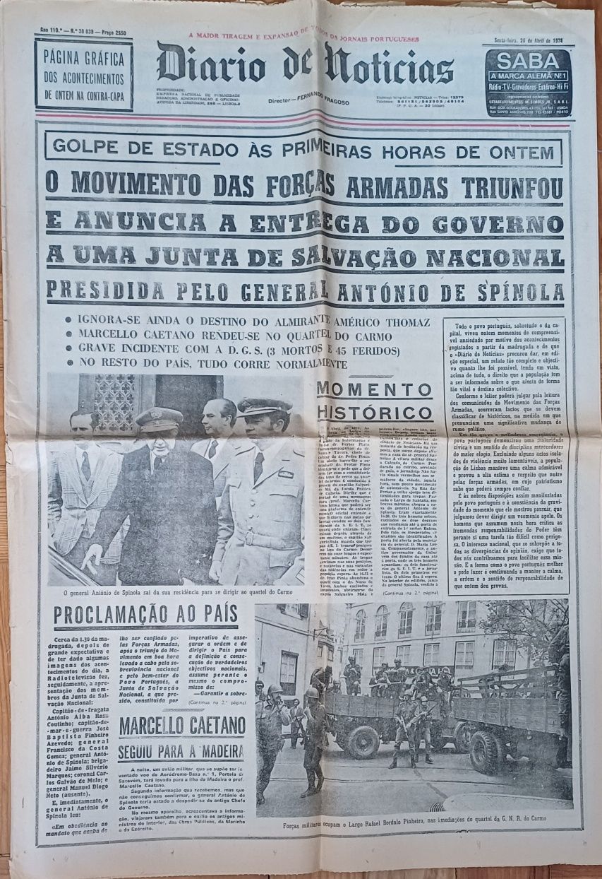 26 de Abril de 1974 Diário de Notícias