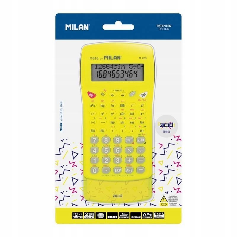 Kalkulator Naukowy M228 Acid Żółty, Milan