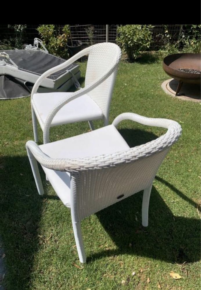 2 luxusowe ZEBRA krzesla ogrodowe alumium + polirattan VIENNA