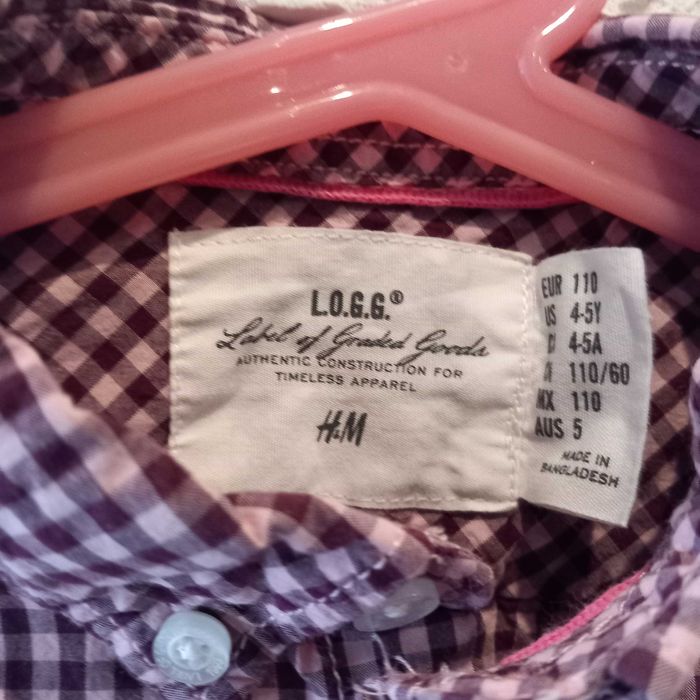 Koszula dziewczęca w kratkę H&M 110 nowa