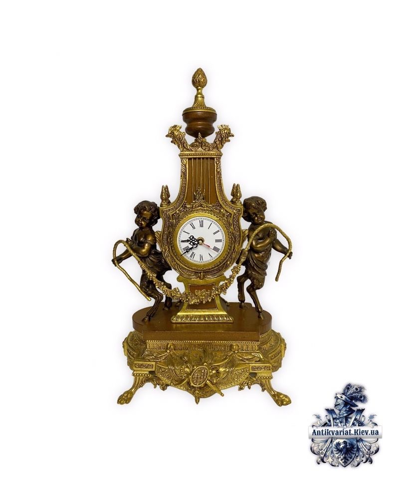 Антикварные каминные бронзовые часы настольные антиквариат Киев