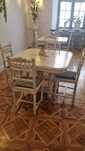 Zestaw mebli vintage – stół i 4 krzesła w stylu shabby chic