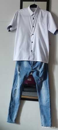 Koszula i dwie pary jeans 158/164