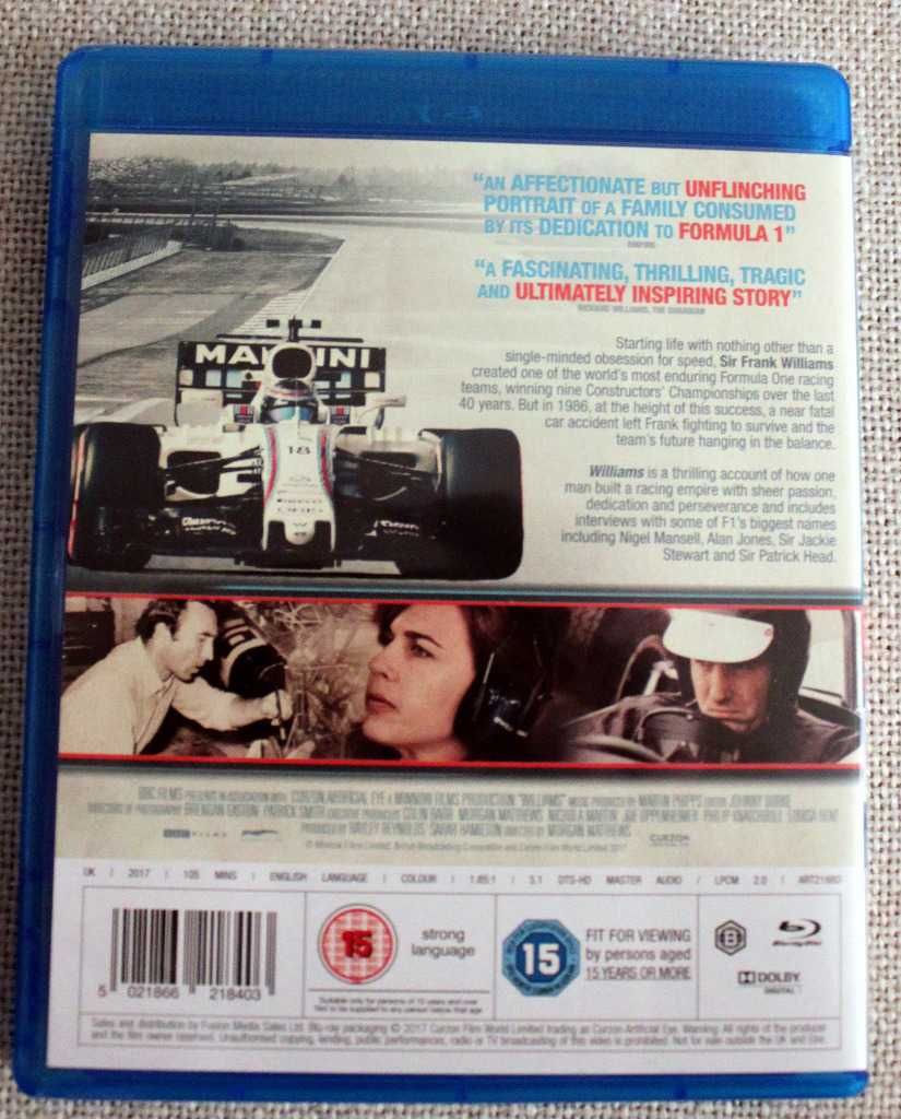 Frank WILLIAMS Formula 1 Blu Ray o szefie teamu F1