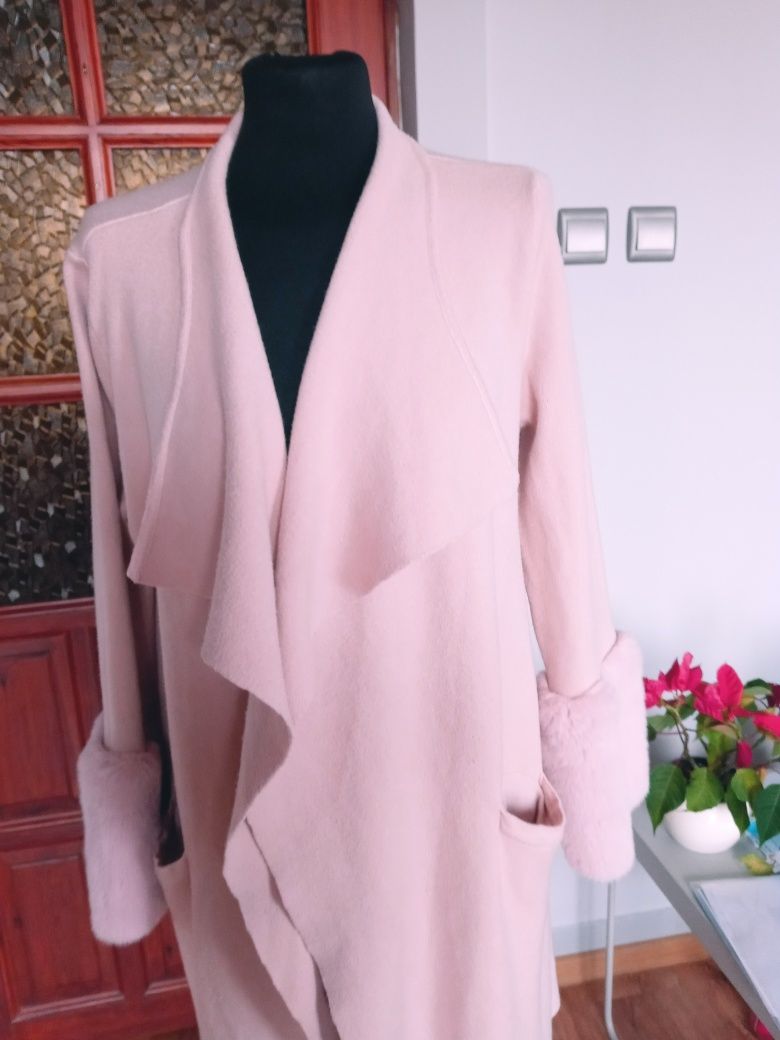 Sweter blezer roz lekki damski luzny XL