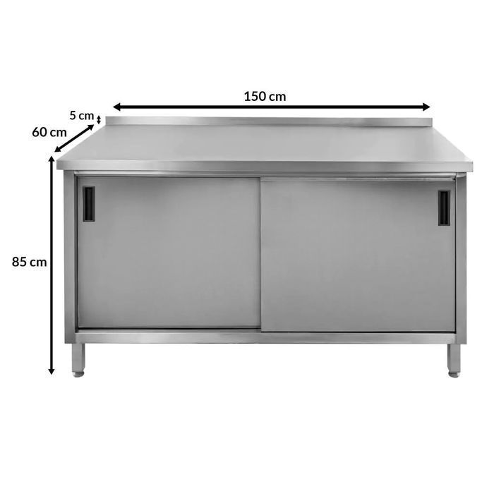 Stół gastronomiczny spawany z szafką Mega-M 150x60 stal nierdzewna