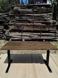 Nowoczesne biurko z litego drewna z elektrycznymi nogami VASAGLE
