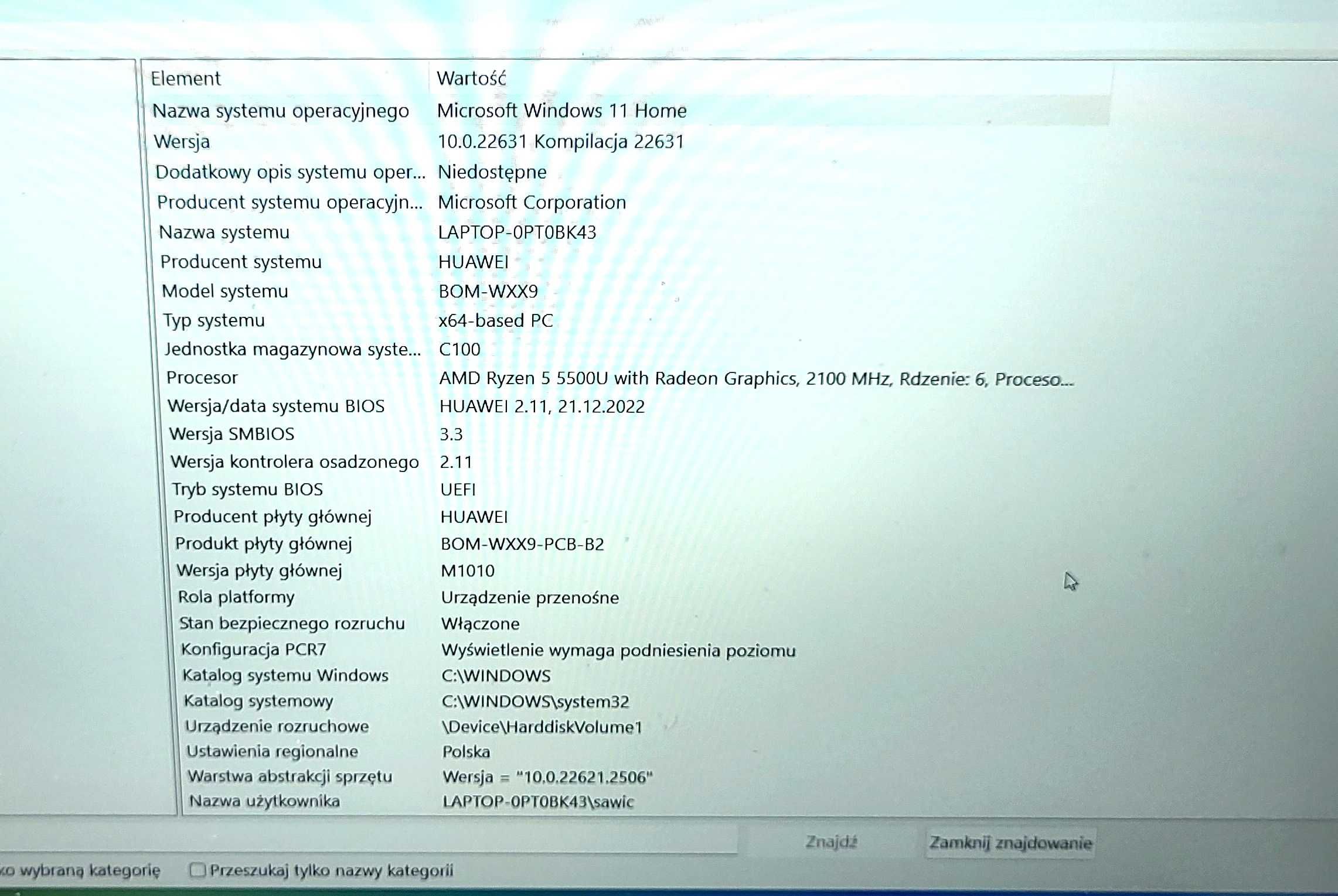 Laptop Huawei MateBook D 15 15,6 " AMD Ryzen 5 8 GB / 512 GB srebrny