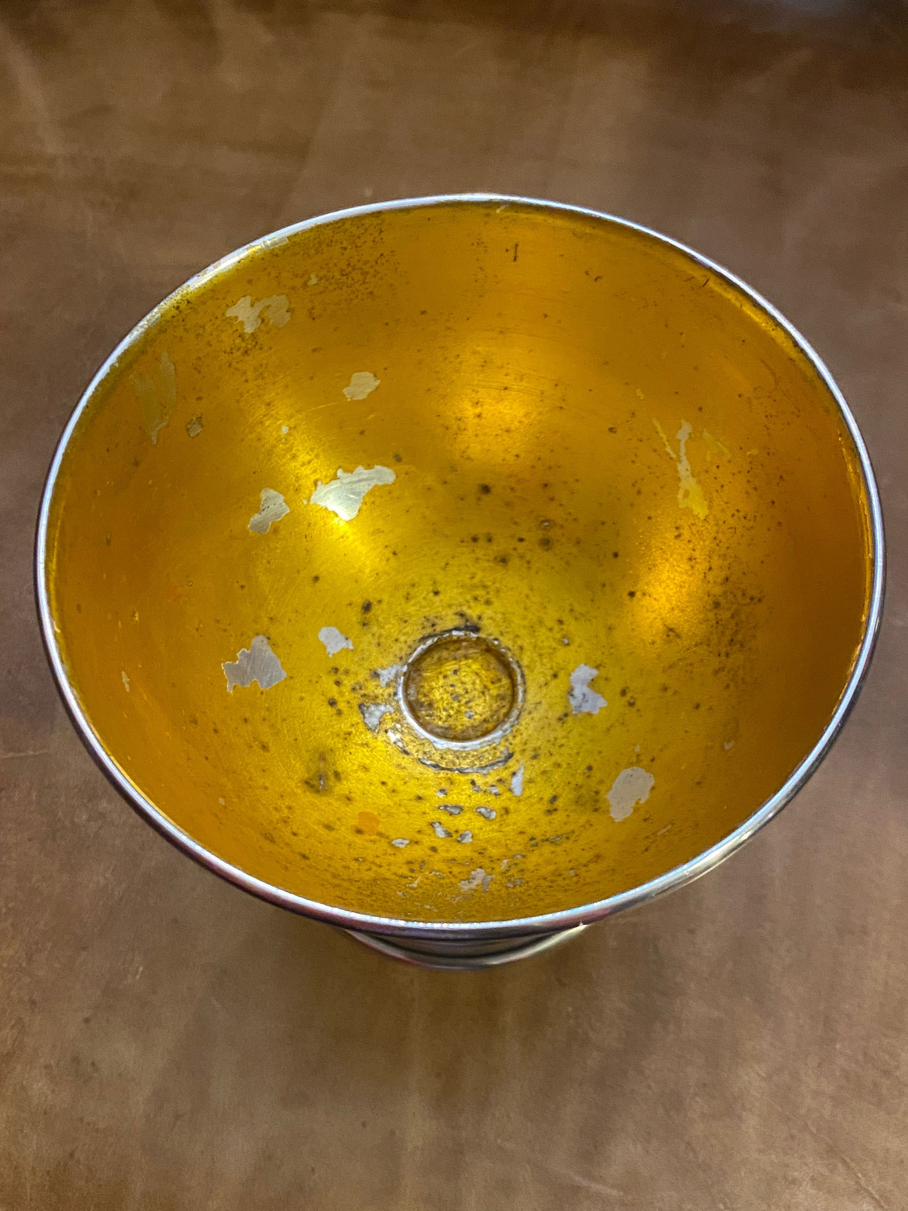 Taça Libação Prata Portuguesa Aguia 835 10,5cm Clube Português de Tiro
