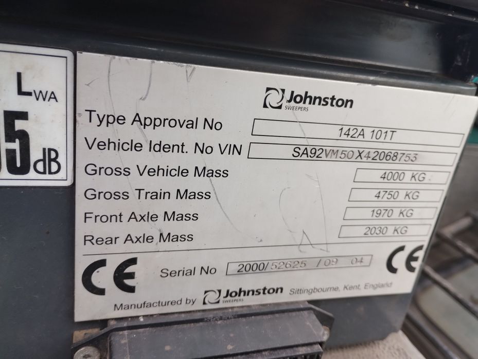 Zamiatarka Uliczna Ulic 142A JohnStone 101T - Stan Bdb / FV VAT
