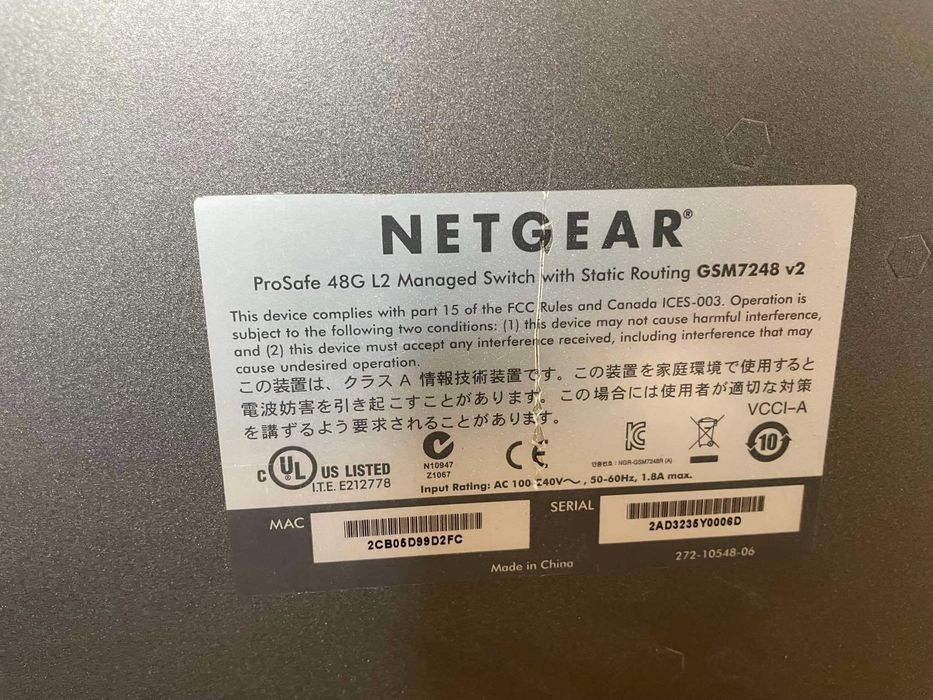 Netgear Prosafe Switch GSM 7248 V2 48 Portów