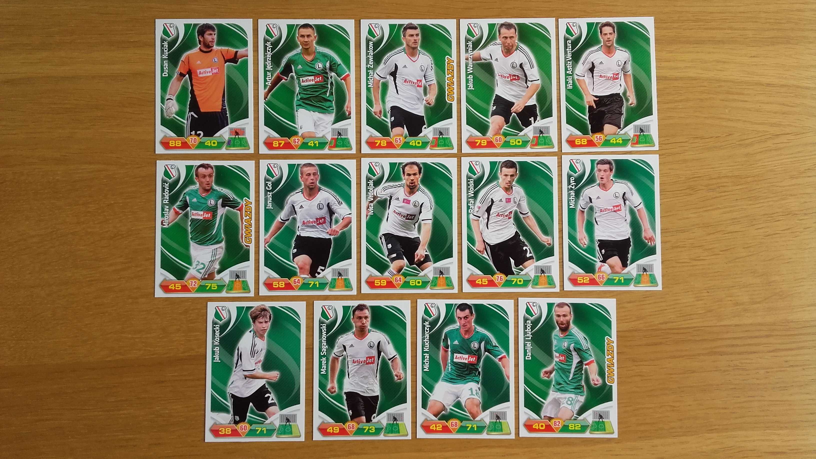 karty legia warszawa 2012 panini ekstraklasa  2013 komplet adrenalyn