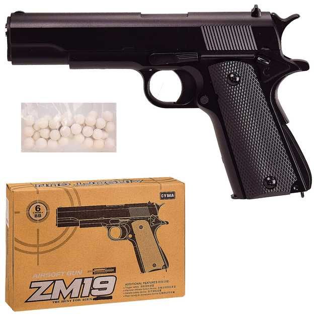 Пистолет игрушечный металлический  на пульках CYMA ZM19