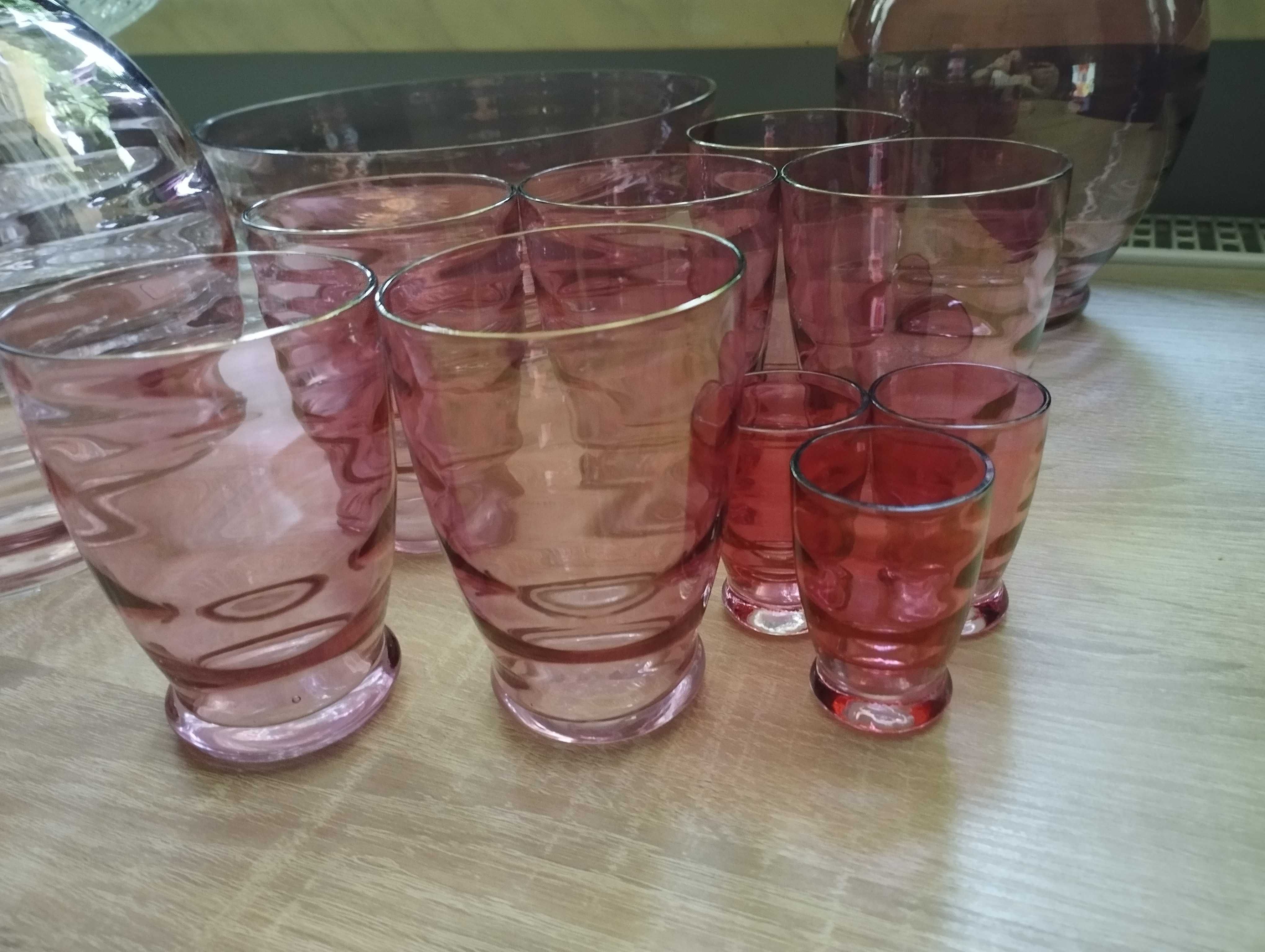Szklanki opalizujące Bohemia Glass 6szt gratis kieliszki PRL