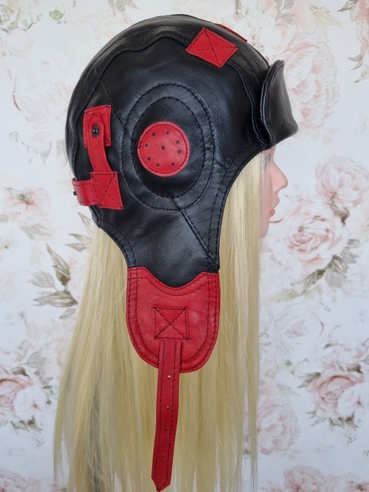 Czapka pilotka skórzana unisex