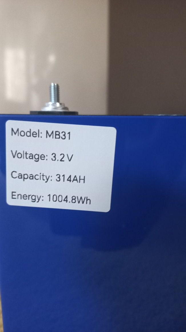 Продам акумуляторні комірки Eve MB31 Prismatic 314 Ah LiFePO4