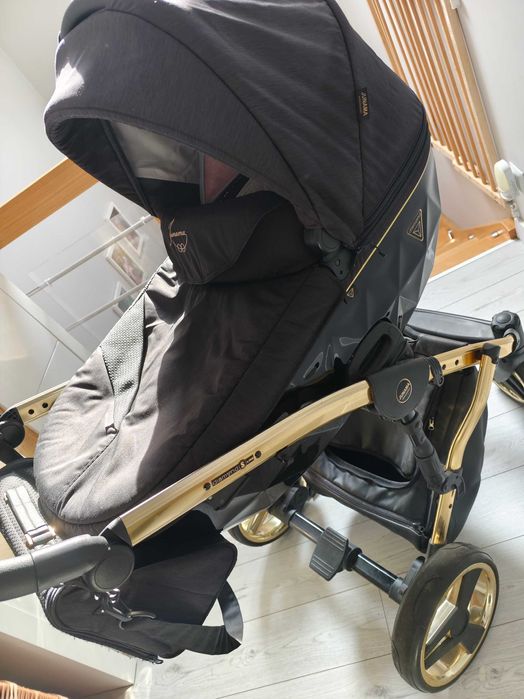 Wózek z gondolą 2w1 + adaptery do fotelika/ Junama Diamond S-Line Gold