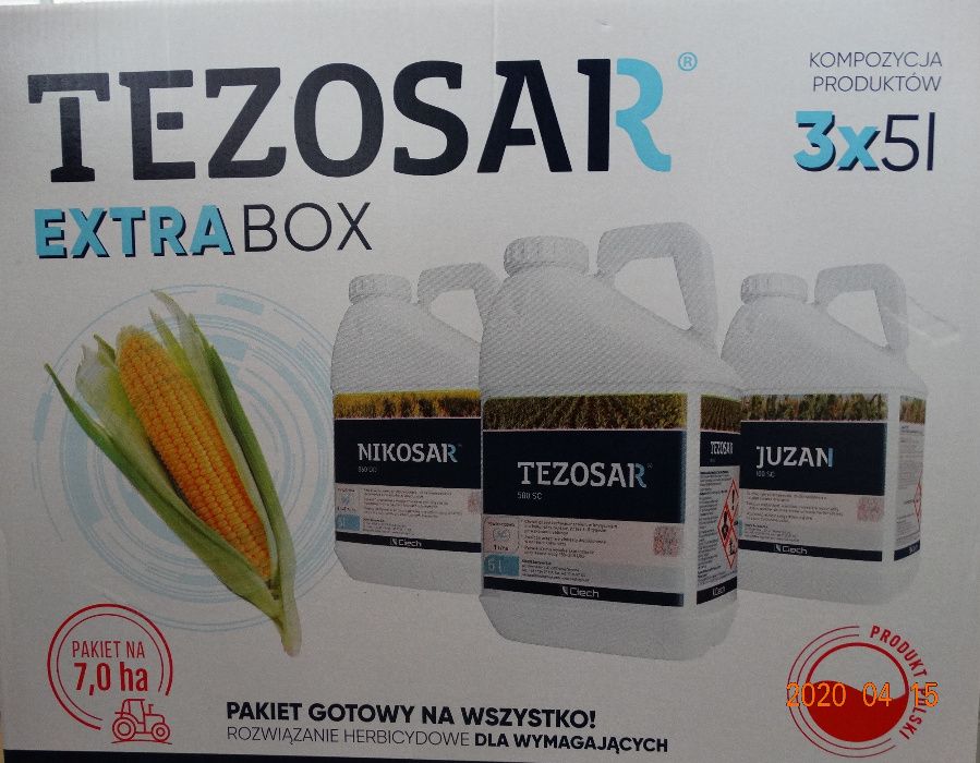 TEZOSAR EXTRA BOX na 7ha chwasty w kukurydzy powschodowo