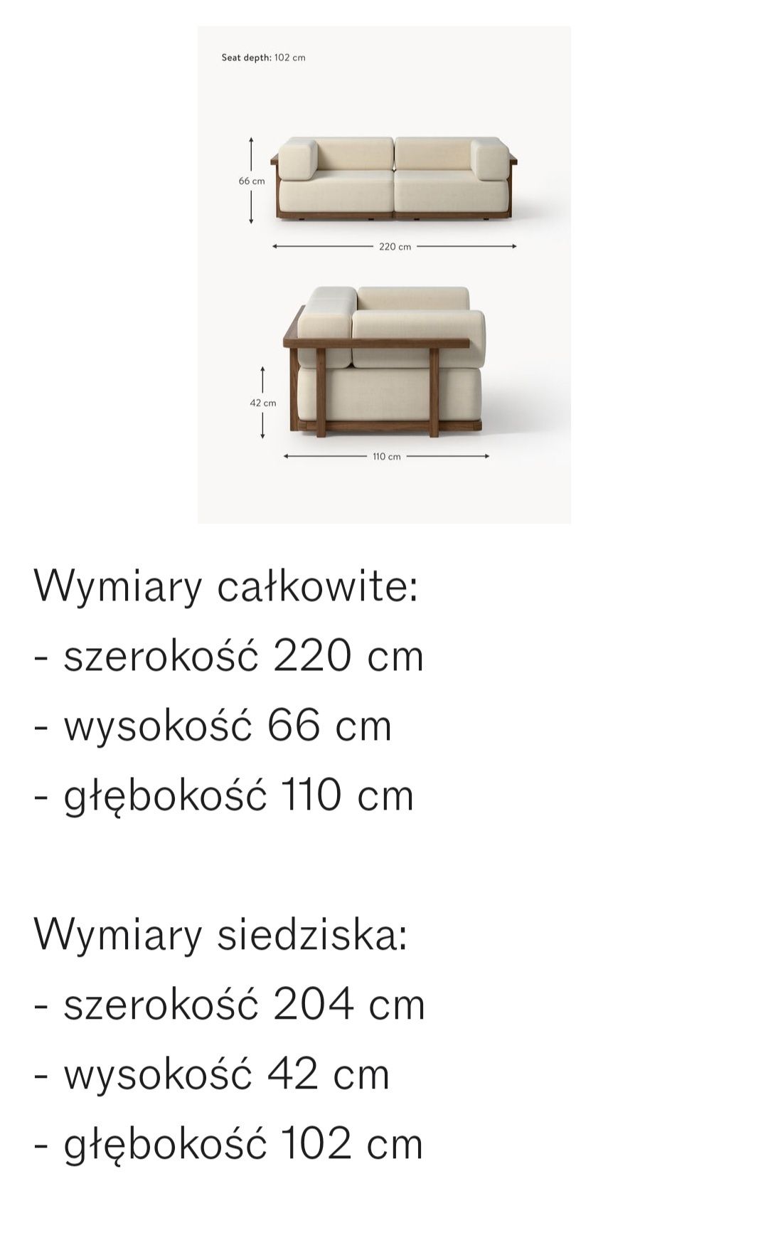 Sofa ogrodowa z drewna akacjowego Matheus 2-osobowa Westwing
