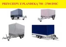 Przyczepa towarowa laweta z plandeką od 750kg do 2700kg WYNAJEM FV