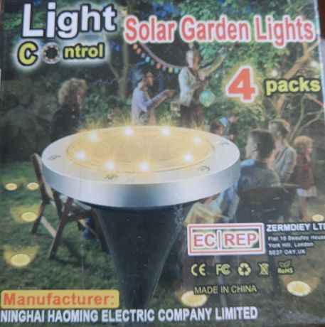 Lampa Ogrodowa Solarna zestaw 4 sztuk 8 LED