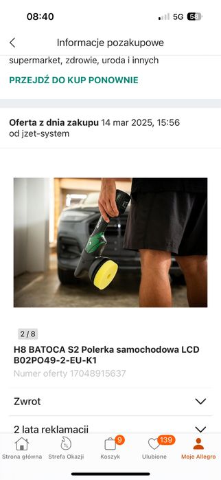 Akumulatorowa polerka batoca s2
