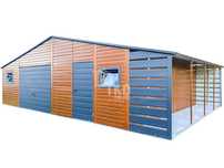 Garaż Blaszany 8,5X6M + Wiata 1,5X6M Brama Uchylna Drzwi 3 Okna Tkd263