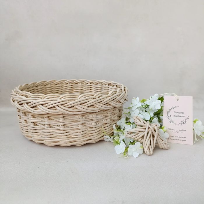 Плетена корзинка фруктівниця цукерниця