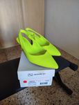 Neon Yellow Kitten Heels