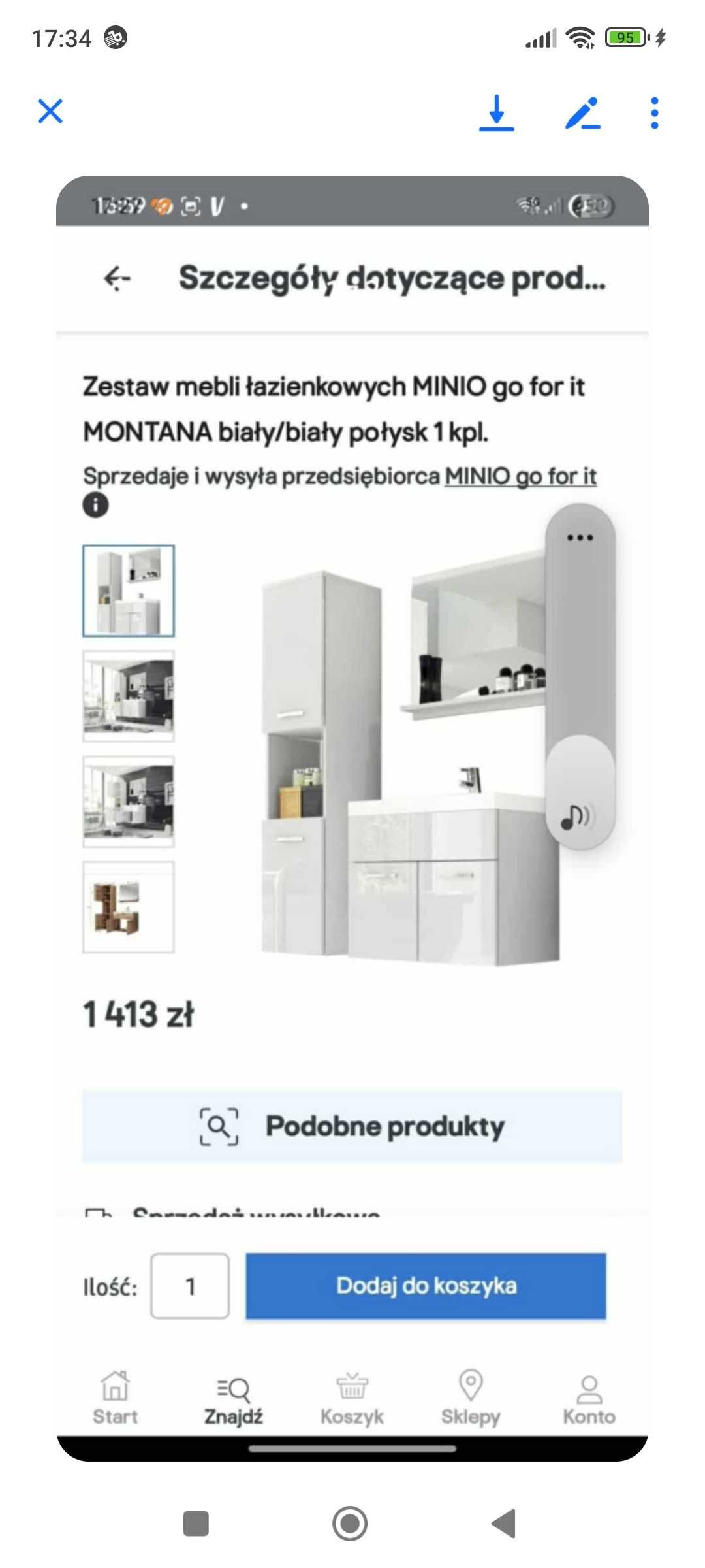 Nowy Zestaw łazienkowy MINIO